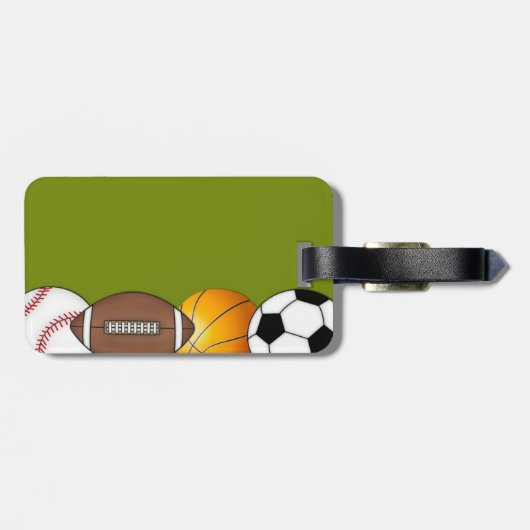 Sport-Bälle Gepäckanhänger (Rückseite horizontal)