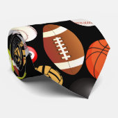 Sport Balls Muster Krawatte (Gerollt)