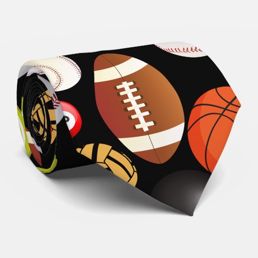 Sport Balls Muster Krawatte (Gerollt)