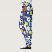 Sport Balls Pattern Blue BG Leggings (Links)