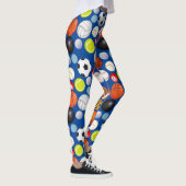 Sport Balls Pattern Blue BG Leggings (Rechts)