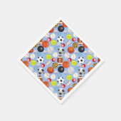 Sport Balls Pattern Lblue BG Serviette (Ecke)