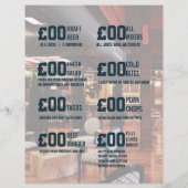 Sport Bar Event Promo Menü Hinzufügen Foto und Log (Hinten)