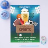 Sport Bar Event Promo Menü Hinzufügen Foto und Log (Einzeln)