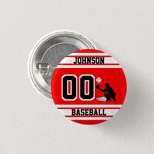 Sport Baseball - Catcher - Erstellen Sie Ihre eige Button (Vorne & Hinten)