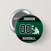 Sport Baseball - Catcher - Green - Erstellen Sie I Button (Vorne & Hinten)
