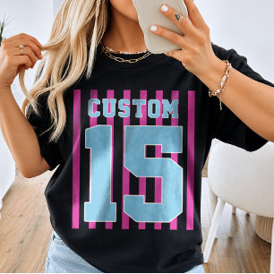 Sport Baseball Fußball Mannschaftsname Nummer T-Shirt
