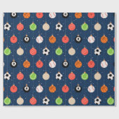 Sport Baseball Fußball Spaß Weihnachtsdekorationen Geschenkpapier (Flach)