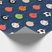 Sport Baseball Fußball Spaß Weihnachtsdekorationen Geschenkpapier (Ecke)