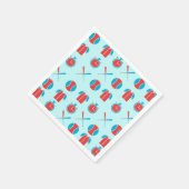 Sport Baseball Game Athletic Blue Paper Napkin Serviette (Ecke)