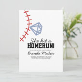 Sport Baseball Homerun Glitzer Brautparty Einladung (Stehend Vorderseite)