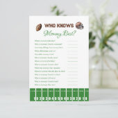 Sport Baseball pregnancy baby shower game card Einladung (Stehend Vorderseite)