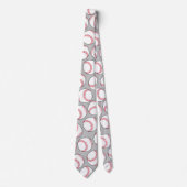 Sport Baseball Red White Gray Muster Neuheit Krawatte (Vorderseite)