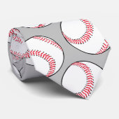 Sport Baseball Red White Gray Muster Neuheit Krawatte (Gerollt)