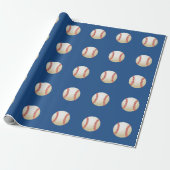 Sport-Baseball-Thema-Marine-Blau Geschenkpapier (Ungerollt)