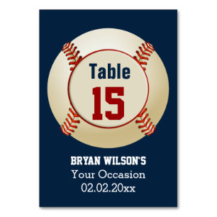 Sport Baseball Thema Personalisierte Tischnummern