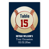 Sport Baseball Thema Personalisierte Tischnummern (Rückseite)