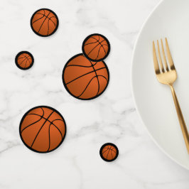 Sport Basketball Balls auf schwarz Konfetti
