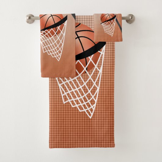 Sport 🏀 Basketball - Braun | Personalisieren Badhandtuch Set (Insitu)