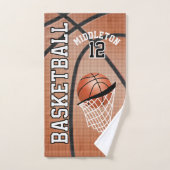 Sport 🏀 Basketball - Braun | Personalisieren Badhandtuch Set (Handtuch)