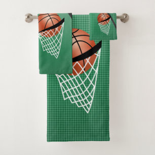 Sport 🏀 Basketball - grün / individuell gestalten Badhandtuch Set