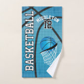 Sport 🏀 Basketball - Light Blue | DIY Text Badhandtuch Set (Handtuch)