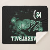 Sport Basketball - Schwarz und Grün Sherpadecke (Vorderseite (Horizontal))