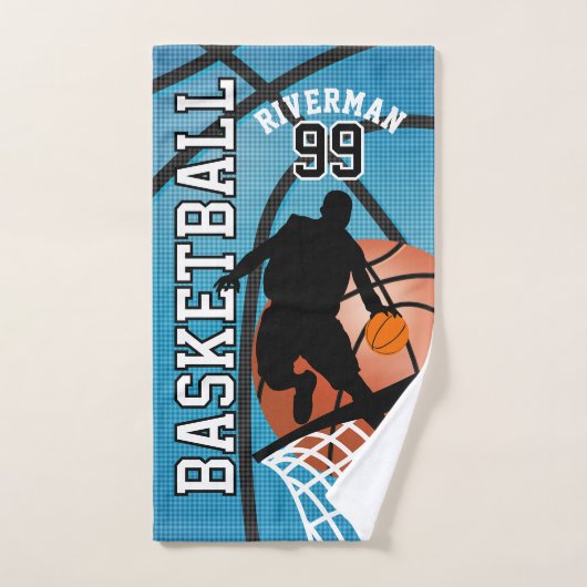Sport 🏀 Basketball Spieler auf Baby Blue Handtuch (Handtuch)