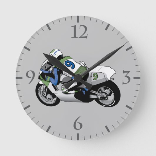 Sport Bike Motorrad Runde Wanduhr (Vorderseite)
