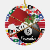 Sport Billiard Pool Player - Weihnachten Keramik Ornament (Vorne)