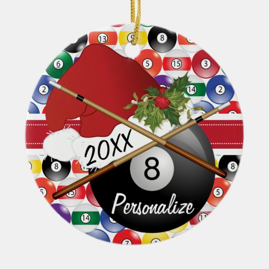 Sport Billiard Pool Player - Weihnachten Keramik Ornament (Vorne)