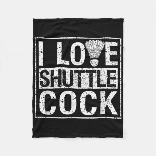 Sport Birdie Funny Badminton Players I Liebe Shutt Fleecedecke (Vorderseite)