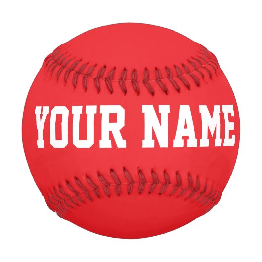 Sport Birthday gift idea custom name text red Baseball (Vorderseite)