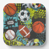 Sport Birthday Party I Sport Balls Pappteller (Vorderseite)