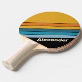 Sport Black Rainbow Striped with Name Tischtennis Schläger (Vorderseite)
