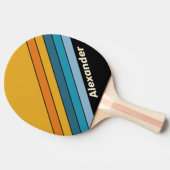 Sport Black Rainbow Striped with Name Tischtennis Schläger (Seitenansicht)