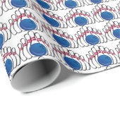 Sport-Bowling-Buttone und Ballverpackungspapier Geschenkpapier (Rolleneckpunkt)