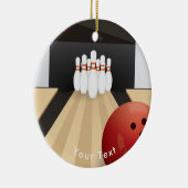 SPORT Bowlings-roter Ball hinunter die glänzende Keramik Ornament (Rechts)