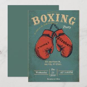 Sport-Boxen-Geburtstagseinladung Einladung