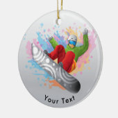 SPORT bunter Snowboarder, der Fähigkeiten vorführt Keramik Ornament (Links)