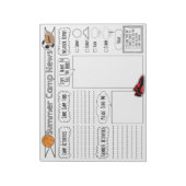 Sport Camp Letter Summer Camp Stationäre Notizblock (Rotiert)