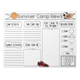 Sport Camp Letter Summer Camp Stationäre Notizblock