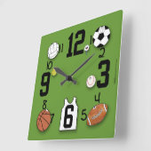 Sport Characters-Sport Quadratische Wanduhr (Winkel)