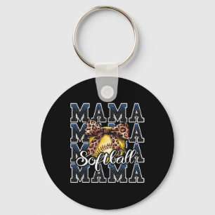 Sport Cheer Blau Coquette Bogen Softll Mama Mutti  Schlüsselanhänger