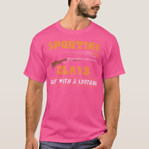 Sport Clay Golf Mit Einem Flinte Flinte Schiessen T-Shirt