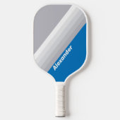 Sport Cloudy Blue Sky Stripes with Name Pickleball Schläger (Vorderseite)