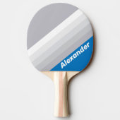 Sport Cloudy Blue Sky Stripes with Name Tischtennis Schläger (Rückseite)