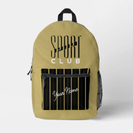 Sport Club Beige Black Bedruckter Rucksack
