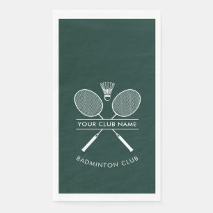 Sport Club Name Badminton Rackets Icons Grün Serviette