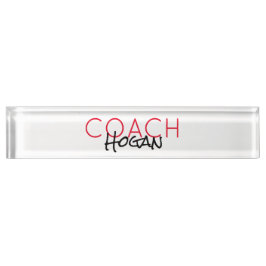 Sport COACH NAME Red Black Team Farben Büro Namensplakette
